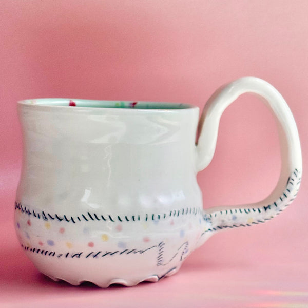 Handmade Ceramic Dachshund and Butterfly Mug - Freshie & Zero Studio Shop