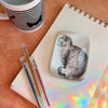 Sleepy Cat Rectangular Glass Paperweight - Freshie & Zero Studio Shop