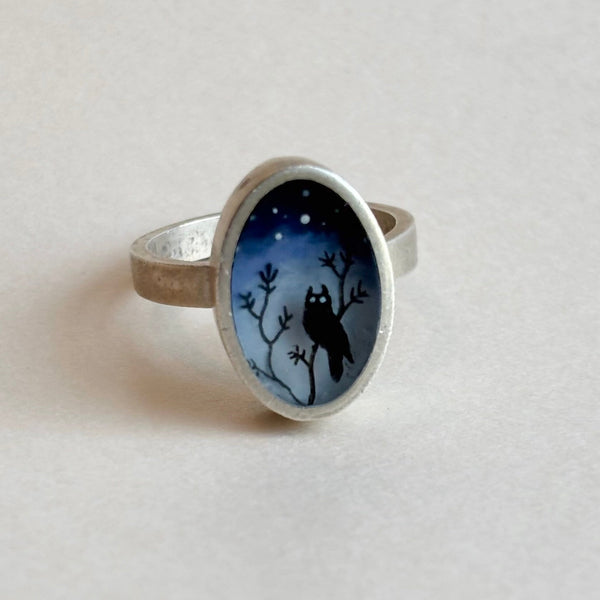 Nighttime Owl Ring by Fernworks - Freshie & Zero Studio Shop