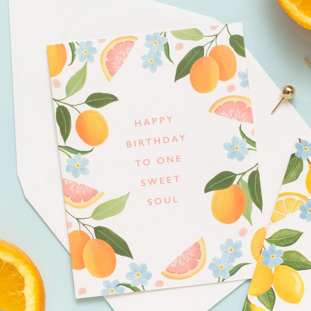 Sweet Soul Birthday Card - Citrus Card - Freshie & Zero Studio Shop