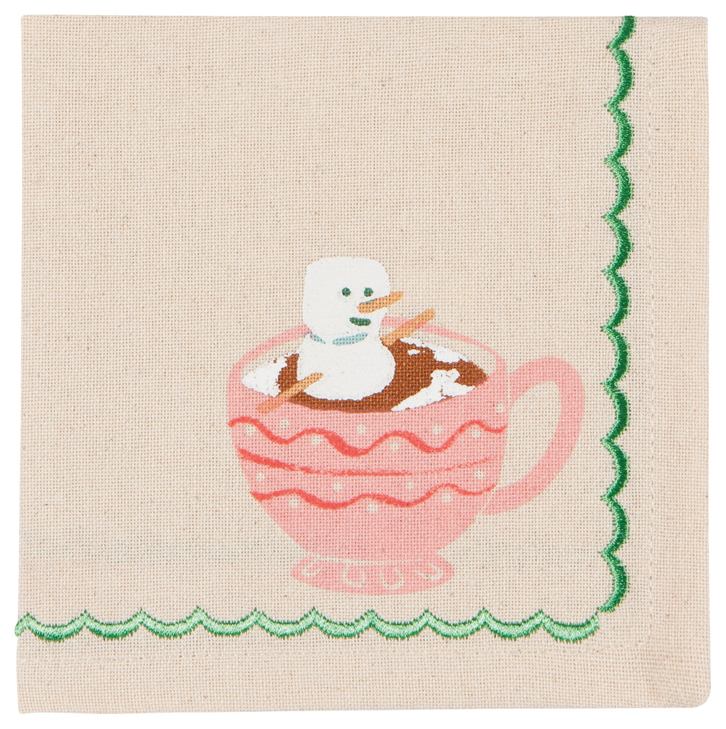 Cozy Cups Cotton Cocktail Napkins - Set of 4 - Freshie & Zero Studio Shop