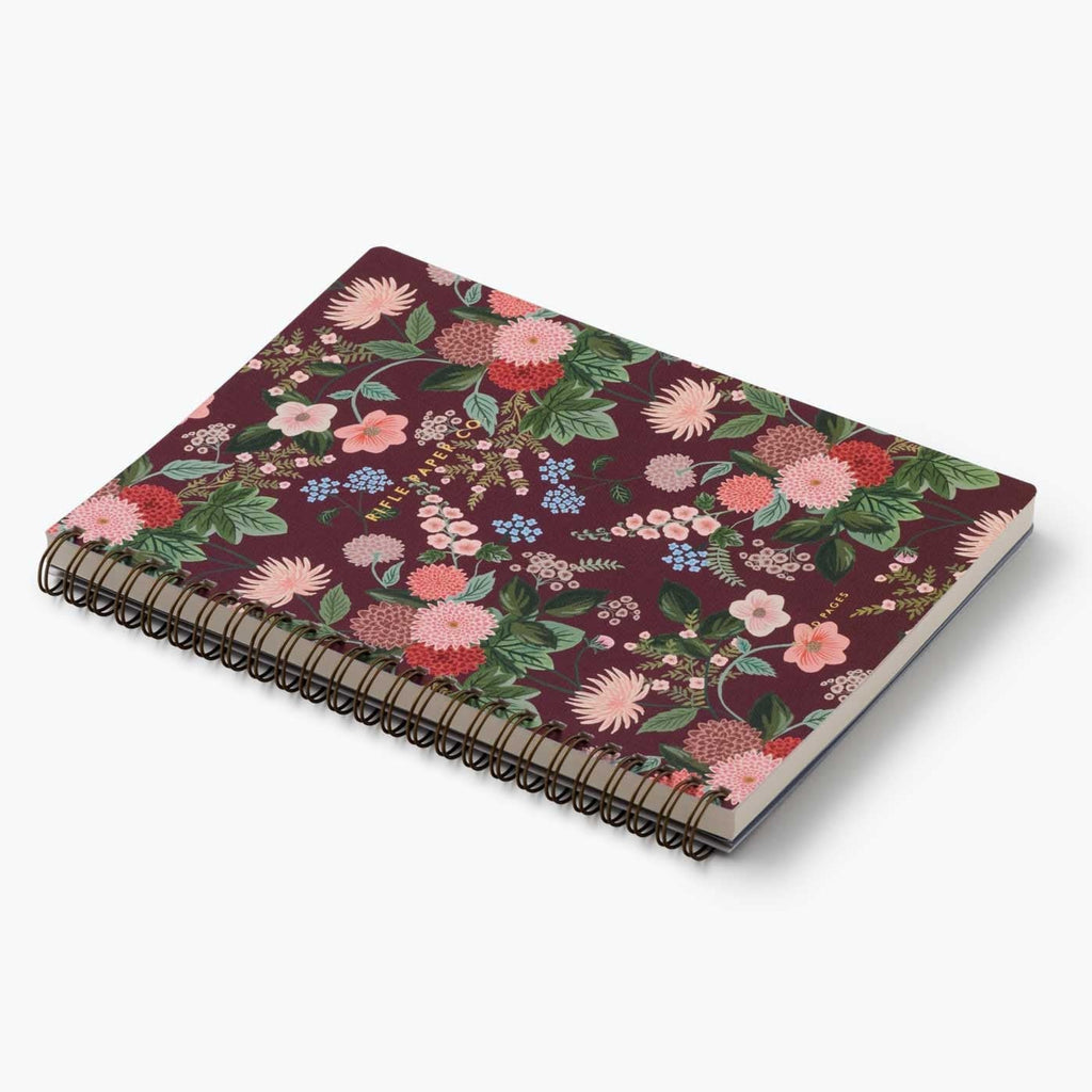 Dahlia Maroon Spiral Notebook by Rifle Paper Co - Freshie & Zero Studio Shop