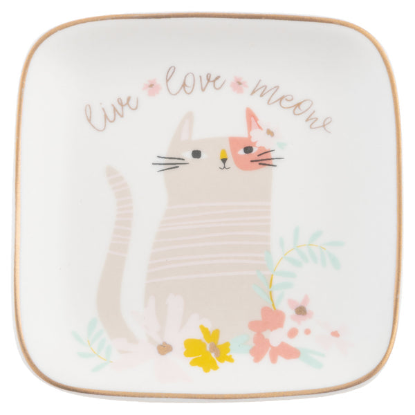 Ceramic Trinket Dish - Small Cat - Freshie & Zero Studio Shop