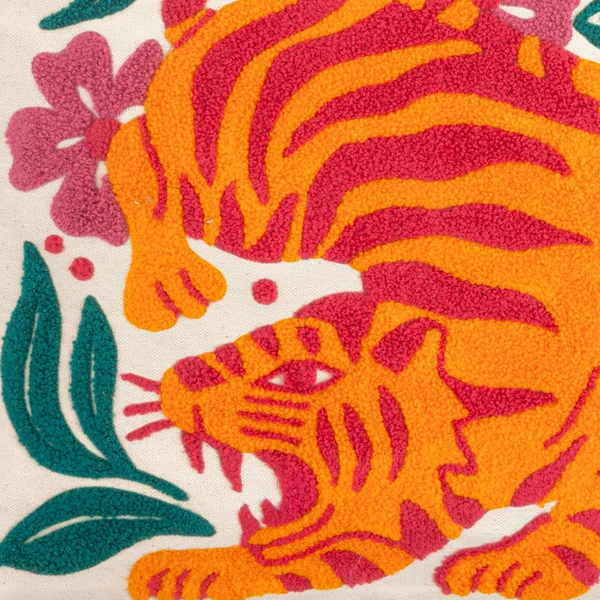 Tiger Embroidered Canvas Tote - Freshie & Zero Studio Shop