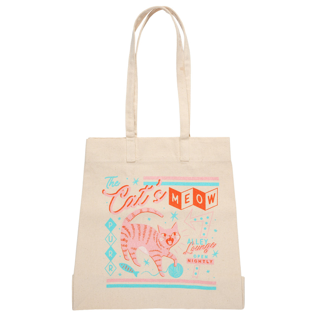 Cat's Meow Canvas Diner Tote - Freshie & Zero Studio Shop