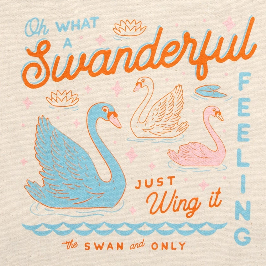 Swan Canvas Diner Tote - Freshie & Zero Studio Shop