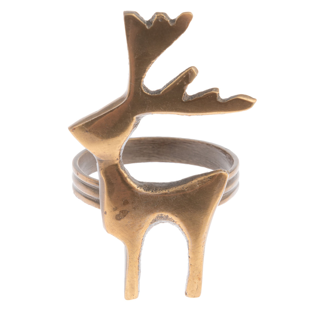 Reindeer Bronze Napkin Rings - Set of 4 - Freshie & Zero Studio Shop