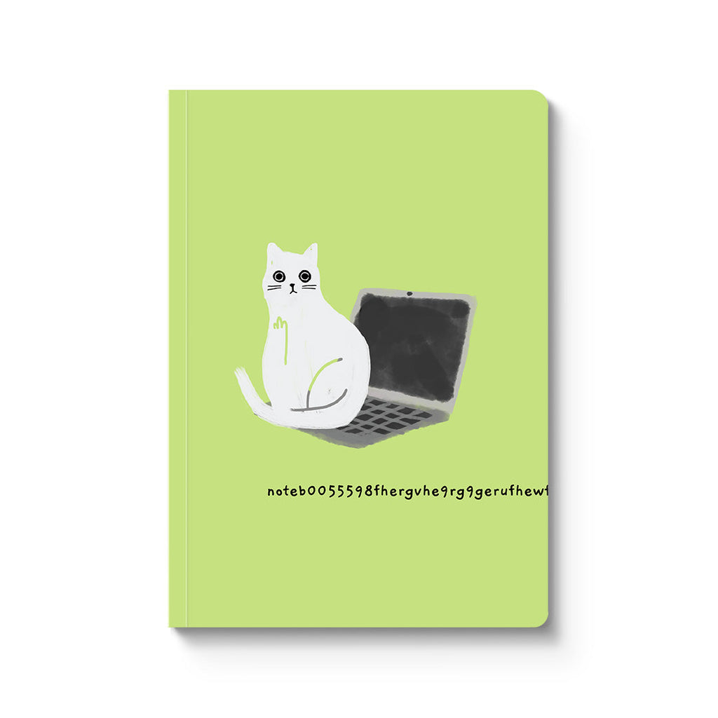 Laptop Cat Paperback Notebook (A5) (9494) - Freshie & Zero Studio Shop