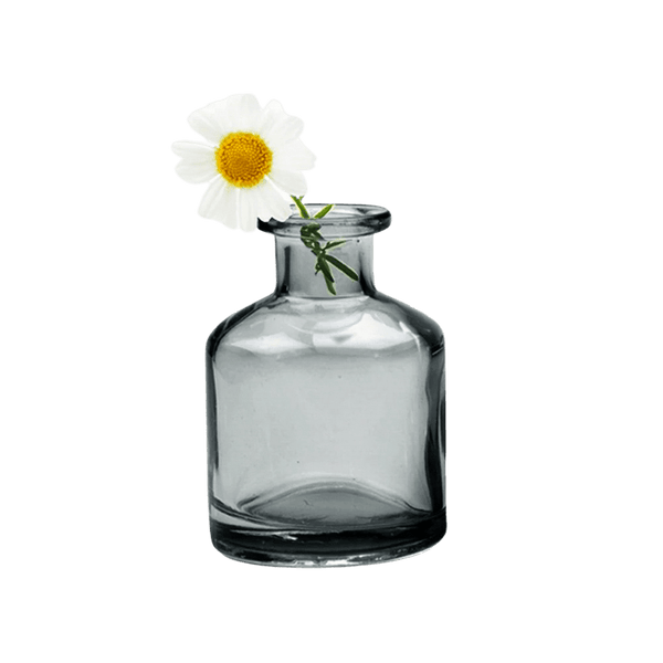 Short Glass Bottle Bud Vase - Smoke Gray - Freshie & Zero Studio Shop