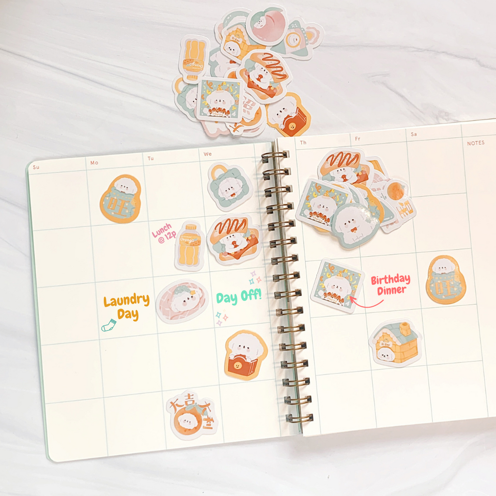 Little Box of Kawaii Paper Stickers: Pastry Pup - Freshie & Zero Studio Shop