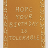 Hope Your Birthday Is Tolerable Greeting Card - Freshie & Zero Studio Shop
