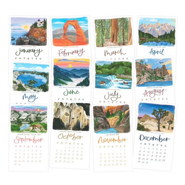 2024 National Parks Refill Calendar by 1Canoe2 - Freshie & Zero Studio Shop