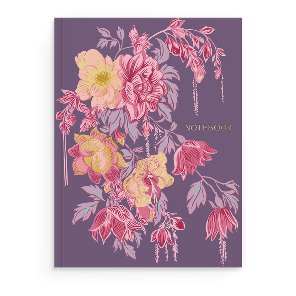Vintage Purple Floral Softcover Notebook - Freshie & Zero Studio Shop