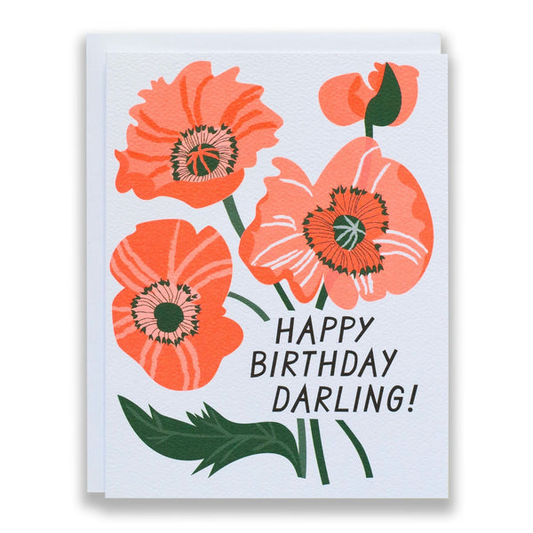 Colorful Poppy Birthday Card - Freshie & Zero Studio Shop