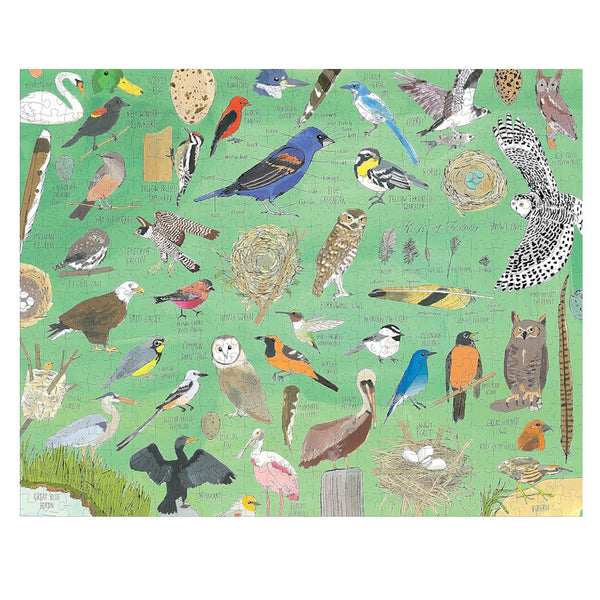 Illustrated Birds Nature Anatomy Puzzle: 500 pieces - Freshie & Zero Studio Shop