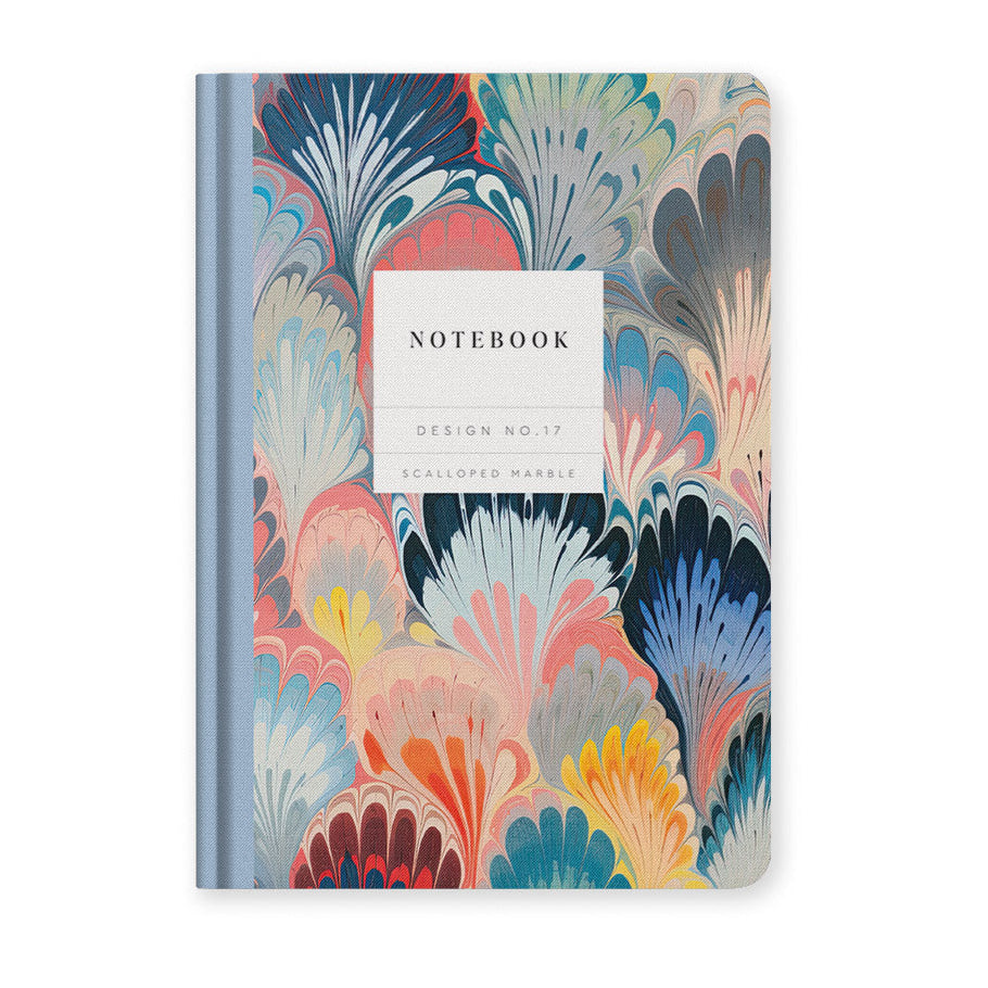 Scalloped Marble Lined Notebook - Freshie & Zero Studio Shop