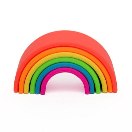 Neon Rainbow Silicone Stacking Baby Toy - Freshie & Zero Studio Shop