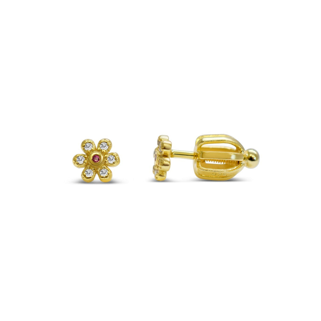 Tweens + Teens Earrings: Tiny Gold Daisy - Freshie & Zero Studio Shop