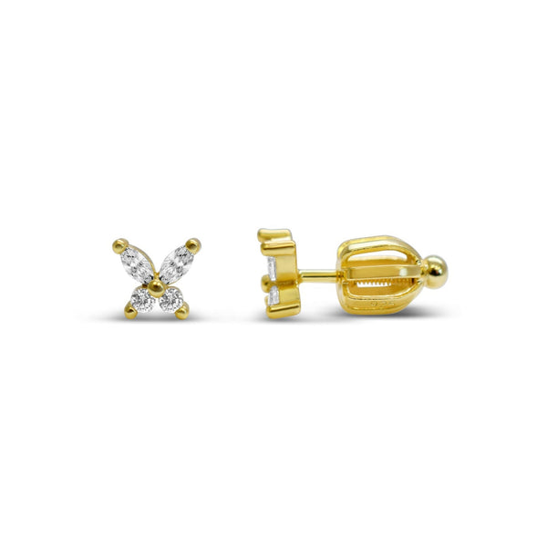 Tweens + Teens Earrings: Tiny Gold Butterfly Studs - Freshie & Zero Studio Shop