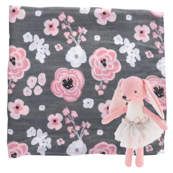 Baby Blanket And Stuffed Animal - Bunny - Freshie & Zero Studio Shop