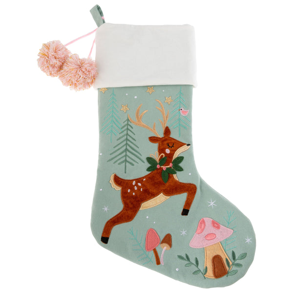 Reindeer and Mushroom Christmas Stocking - Freshie & Zero Studio Shop