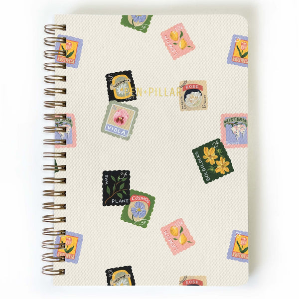 Floral Stamp Small Bullet/Dotted Notebook - Freshie & Zero Studio Shop
