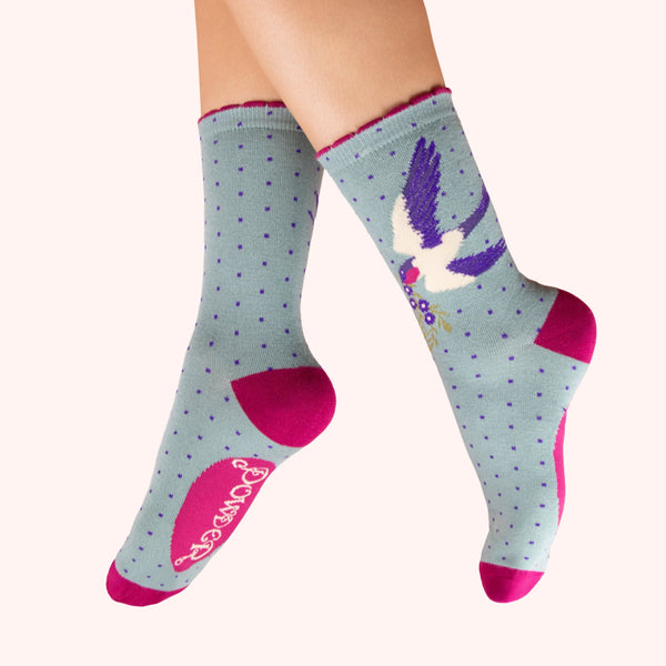Ladies' Socks - Swooping Swallows - Freshie & Zero Studio Shop
