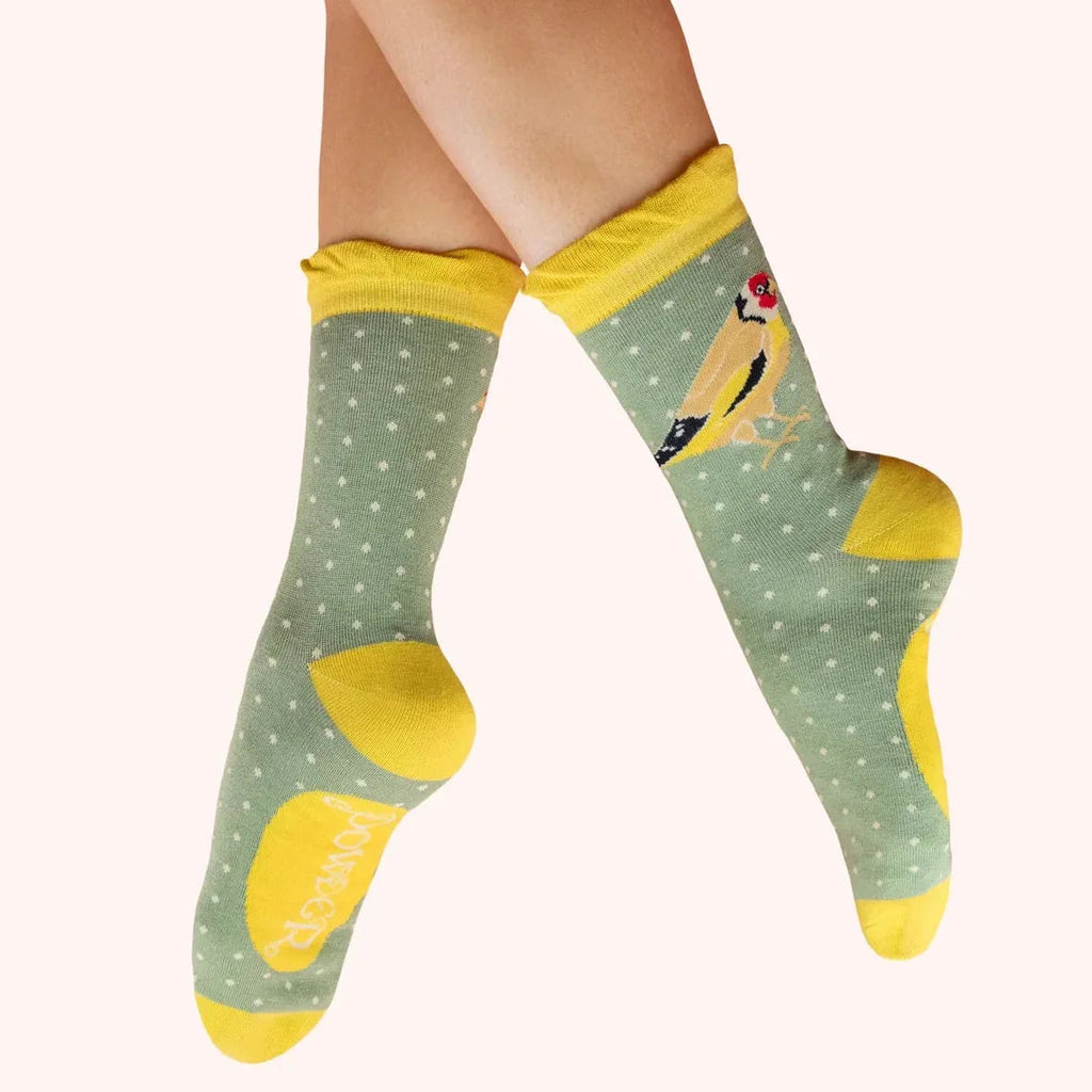Goldfinch Dot Ladies' Socks by Powder - Freshie & Zero Studio Shop