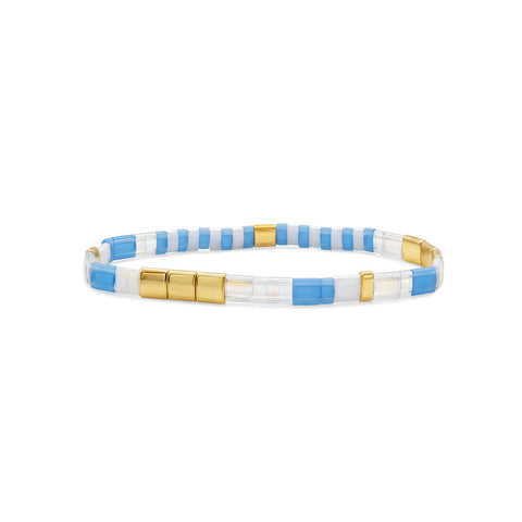 Morse code Tila bracelet by Stia Couture featuring small round beads and a minimalist design on a delicate cord.