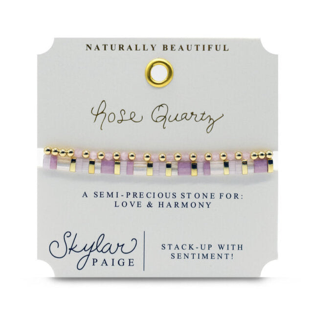 Healing Stone Bracelet Set: Rose Quartz - Freshie & Zero Studio Shop