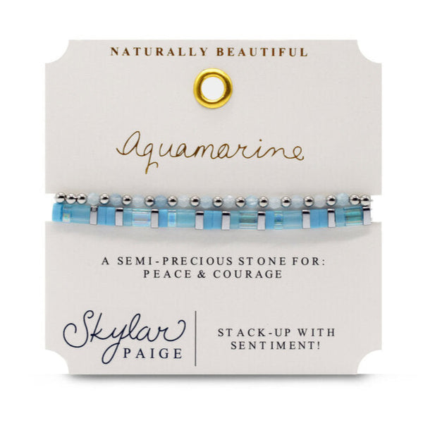 Healing Stone Bracelet Set: Aquamarine - Freshie & Zero Studio Shop
