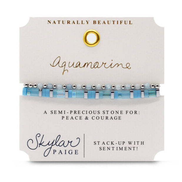 Healing Stone Bracelet Set: Aquamarine - Freshie & Zero Studio Shop