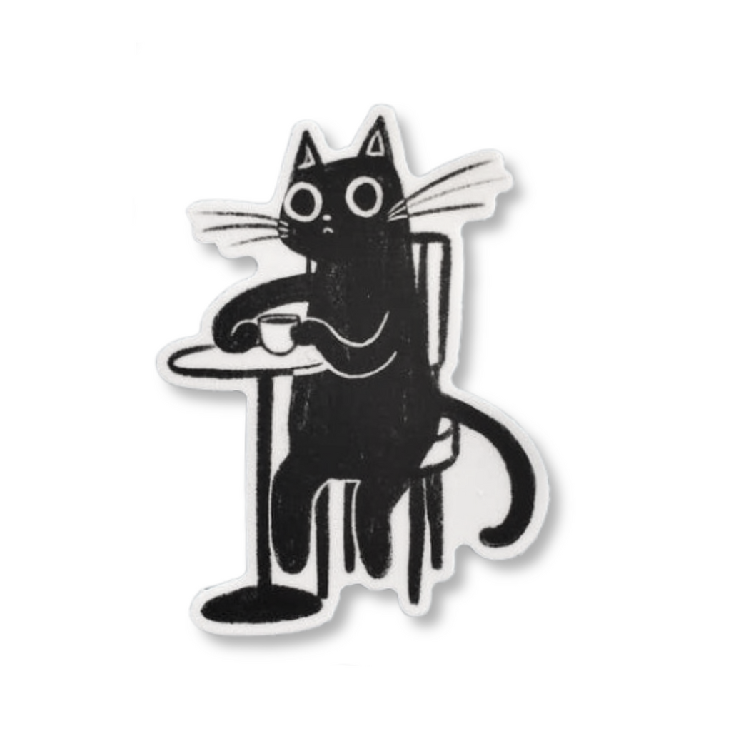 Coffee Cat Sticker - Freshie & Zero Studio Shop