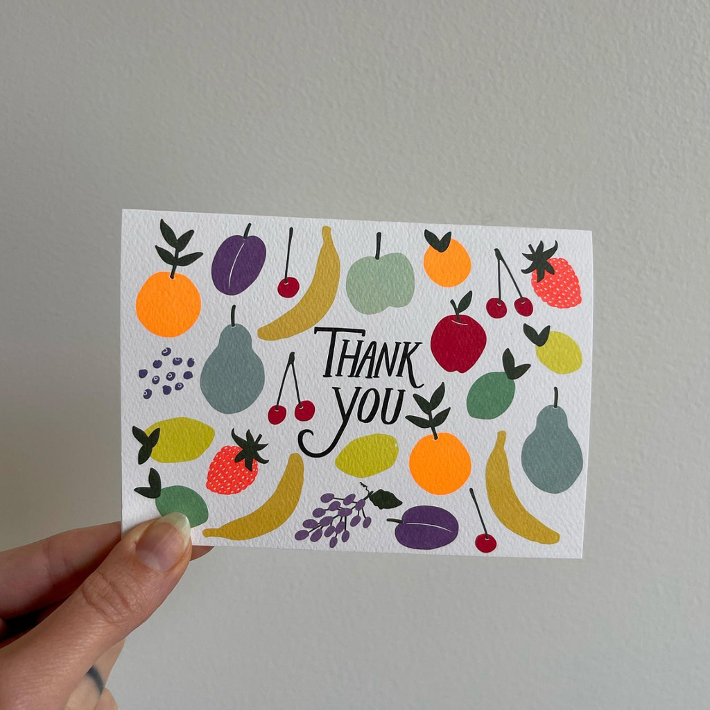 Boxed Note Cards: Thank You Neon Fruit - Freshie & Zero Studio Shop