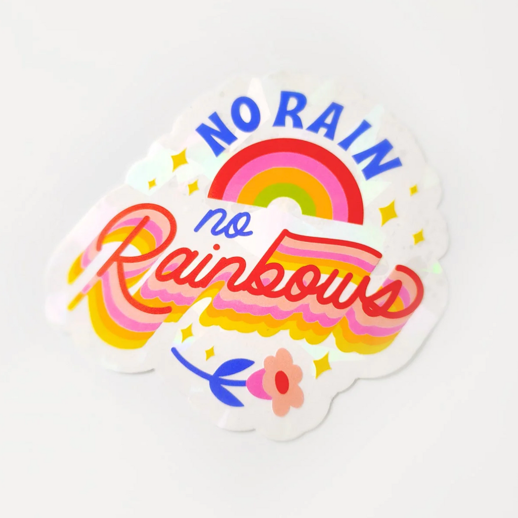 No Rain No Rainbows Suncatcher Sticker - Freshie & Zero Studio Shop