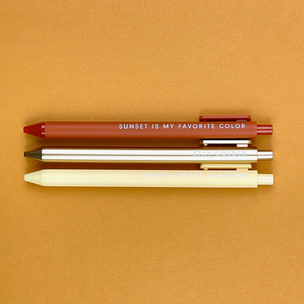 Sunshine - Pack of 3 Gel Pens - Freshie & Zero Studio Shop