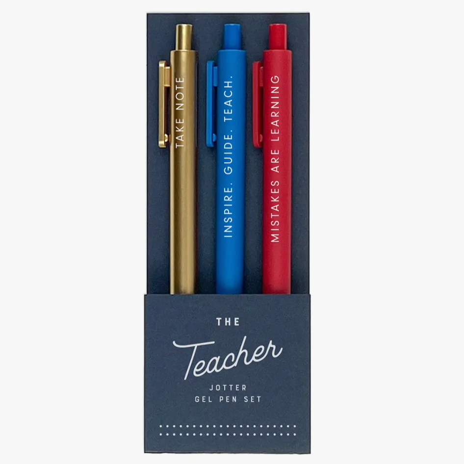 Teacher - Pack of 3 Gel Pens - Freshie & Zero Studio Shop