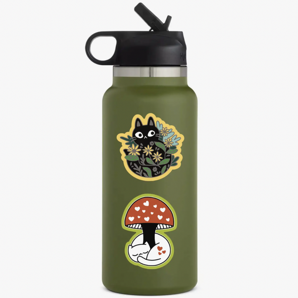 Mushroom Kitty Vinyl Sticker - Freshie & Zero Studio Shop