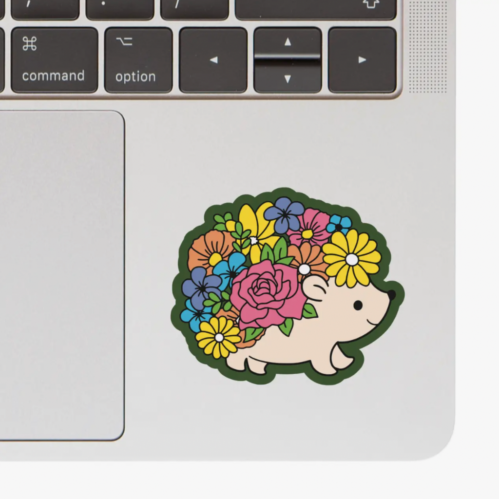 Hedgehog Bouquet Vinyl Sticker - Freshie & Zero Studio Shop