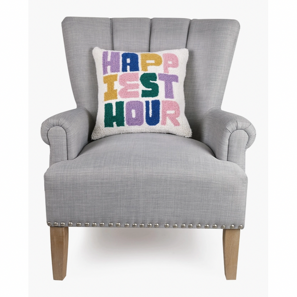 Happiest Hour Colorful Hook Pillow - Freshie & Zero Studio Shop