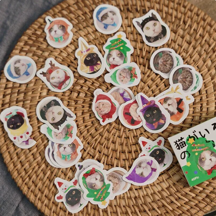 Little Box of Stickers: Cats in Anime Hats - Freshie & Zero Studio Shop