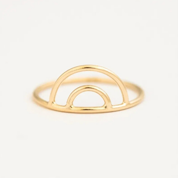 Gold Filled Double Moon Stacking Ring - Freshie & Zero Studio Shop