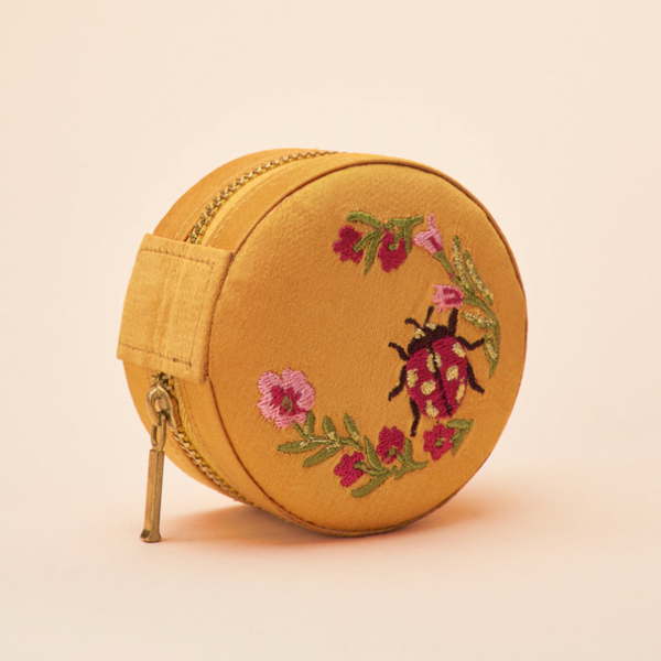 Travel Mini Jewelry Box: Gold Ladybug - Freshie & Zero Studio Shop