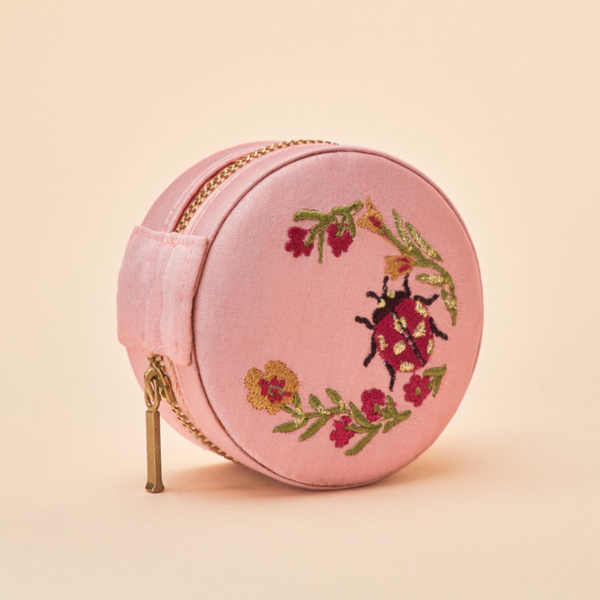 Travel Mini Jewelry Box: Pink Ladybug - Freshie & Zero Studio Shop