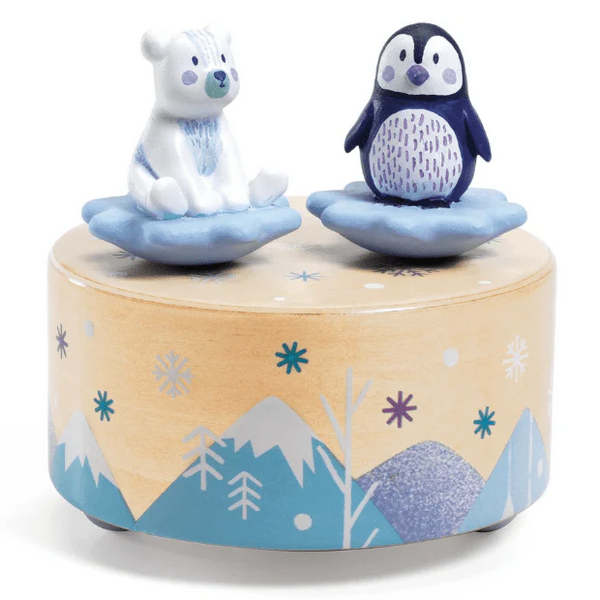 Djeco Ice Park Melody Music Box Penguin Polar Bear gift for baby