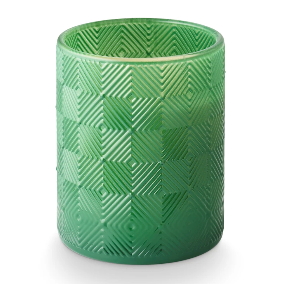 Jungle Green Magnolia Textured Glass Candle - Freshie & Zero Studio Shop