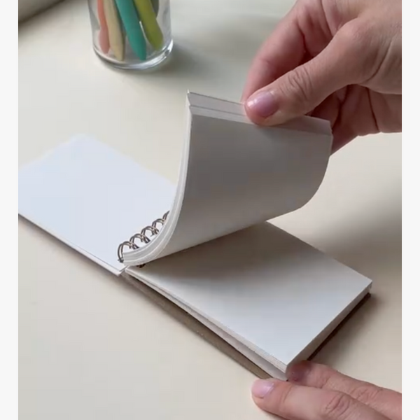 Linen cover mini jotter notebook by Ruff House Print Shop, featuring a compact design ideal for note-taking and journaling.