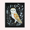 Katie Daisy Print - Barn Owl Art: 11x14 - Freshie & Zero Studio Shop