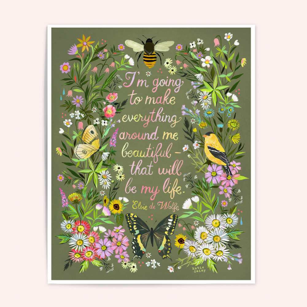 Katie Daisy Print - Everything Around Me: 11 x 14 - Freshie & Zero Studio Shop