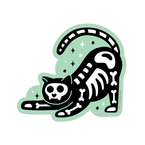Skeleton X-Ray Cat Sticker - Freshie & Zero Studio Shop